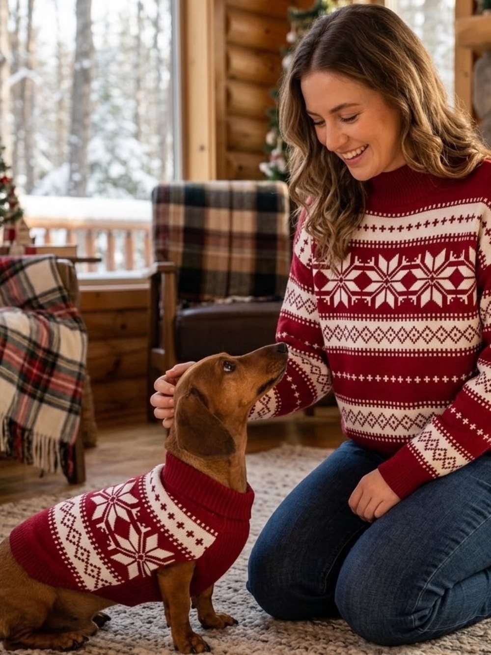Nicole Miller New York Pets Fair Isle Matching Ladies and Dog Sweater NWT